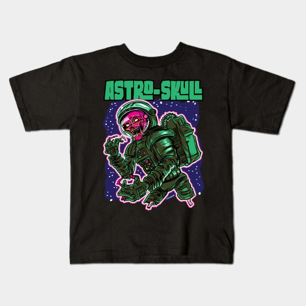 Astro-Skull Zombie Astronaut Kids T-Shirt by eShirtLabs